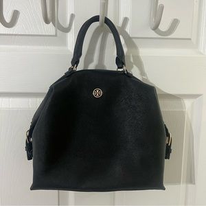Tory Burch Purse - Robinson Slouchy Satchel (Black w/ Gold Hardware)